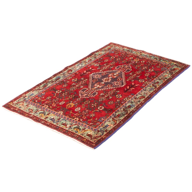 ECARPETGALLERY Hand-knotted Andelz Red Wool Rug - 4'2 x 6'11