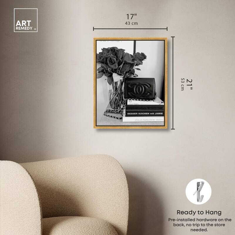 Classic Bag and Roses Canvas by Art Remedy