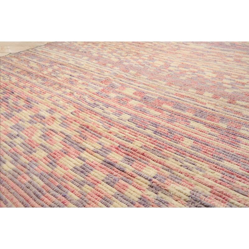 8x10 Tibetano Hand Knotted Wool Ivory Modern & Contemporary Boho Rug - 8' x 10'