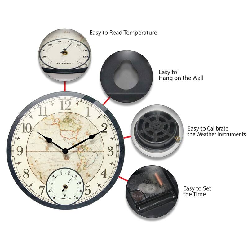 Orbis All Weather Clock - 14 x 2 x 14