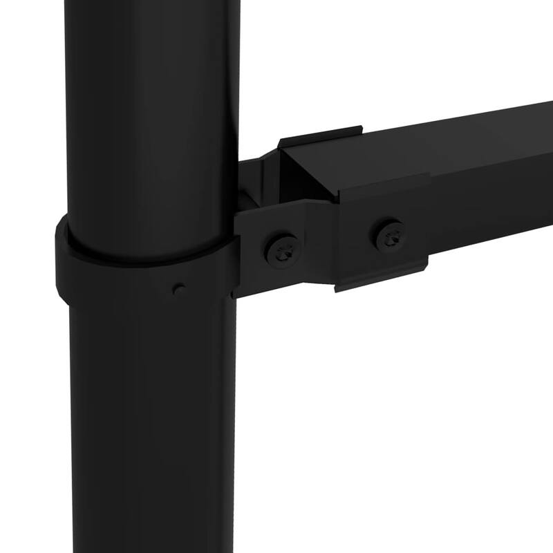 vidaXL Garden Fence with Spear Top Steel 16.7' Black