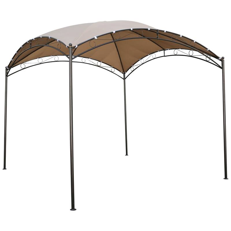 St. Kitts 10-foot Steel/ Polyester Fabric Square Dome-top Gazebo - Khaki