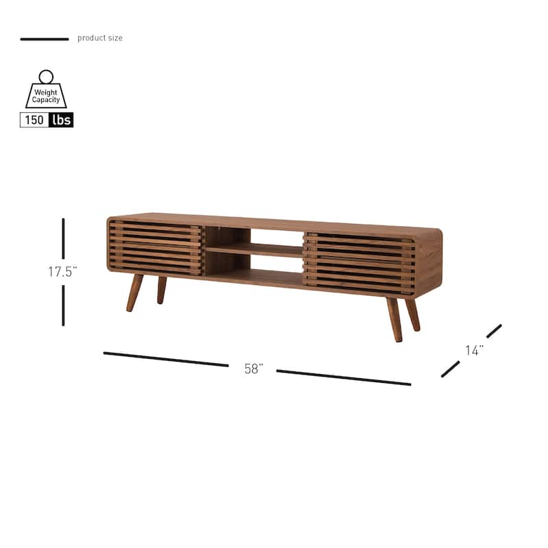 NPD Furniture Wilson 58 Inch Slat Low TV Stand