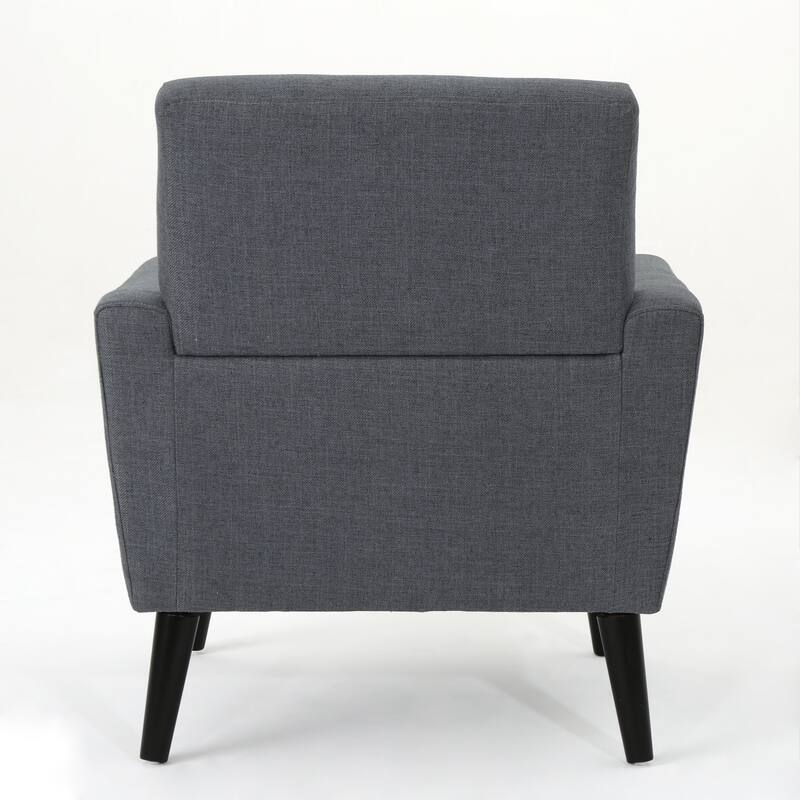 Roomfitters Modern Upholstered Club Chair with Cushioned Seat, Button-Tufted Back and Tapered Legs for Living Spaces