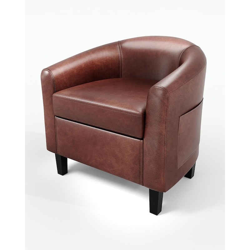 Faux Leather Sofa Accent Chair for Living Room Bedroom Reading Room