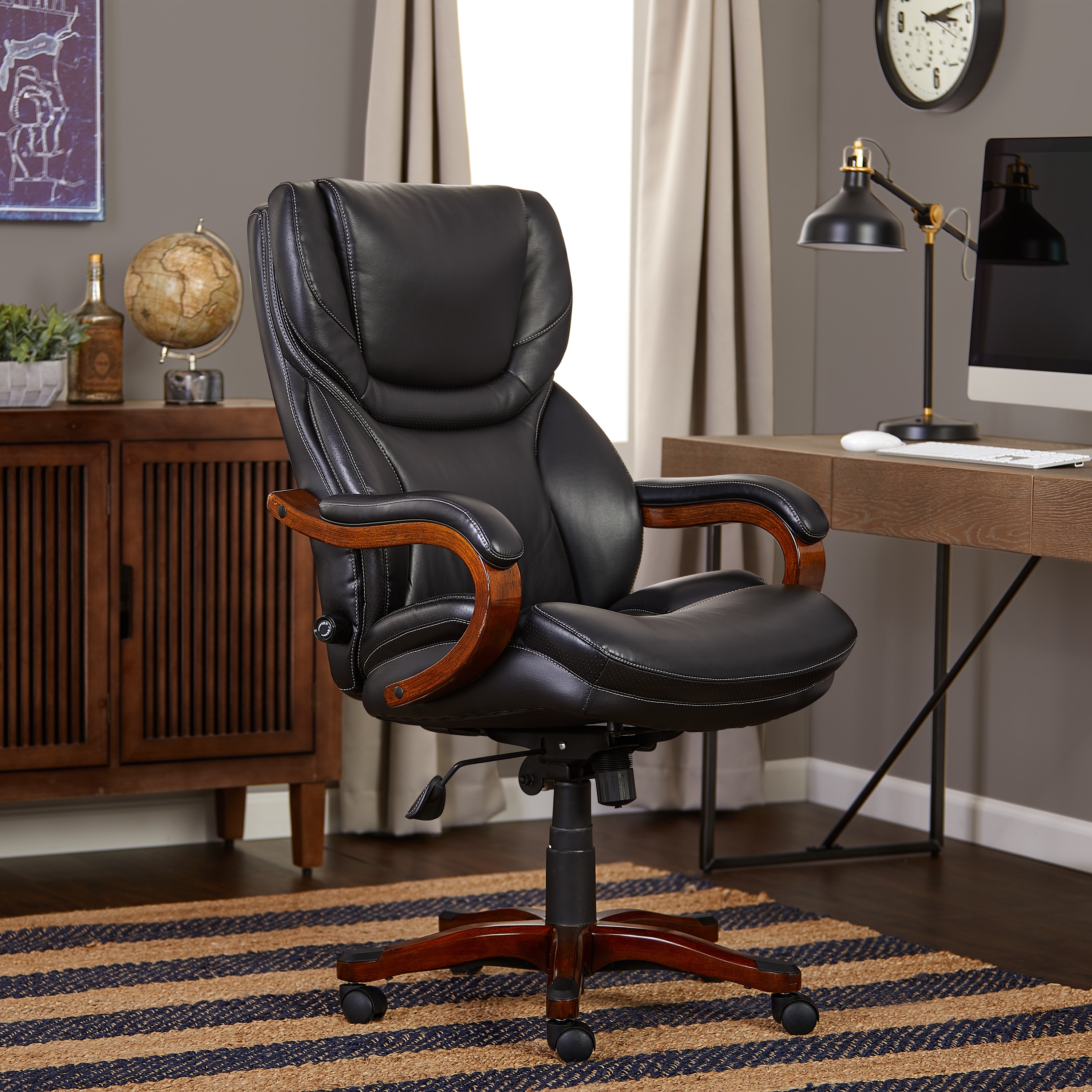 serta executive office chair in black bonded leather