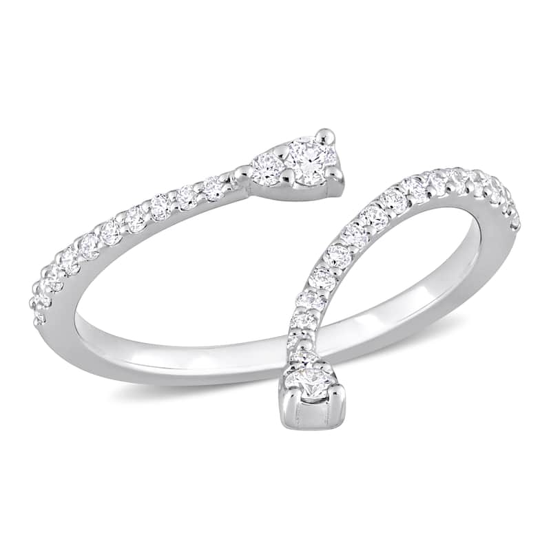 Miadora 1/4ct TDW Diamond Semi-Eternity Open Twist Ring in 14k White Gold