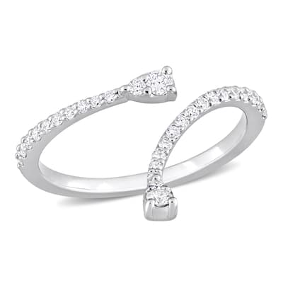 Miadora 1/4ct TDW Diamond Semi-Eternity Open Twist Ring in 14k White Gold