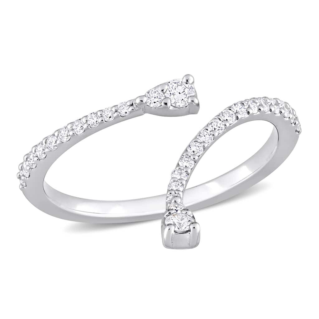 Miadora 1/4ct TDW Diamond Semi-Eternity Open Twist Ring in 14k White Gold
