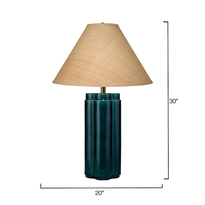 Jamie Young Allister Ceramic Table Lamp with Raffia Shade