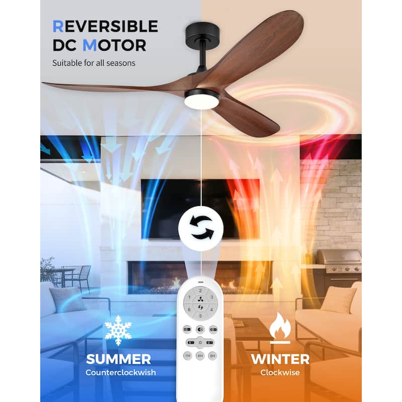 52"or 62" Diammable Ceiling Fan with Light,DC Motor and Remote