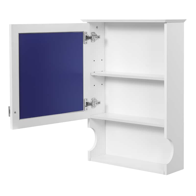 Roomfitters 20 Inch Wall Mounted Bathroom Cabinet with Mirror, Mirrored Medicine Cabinet with Door and Open Shelf