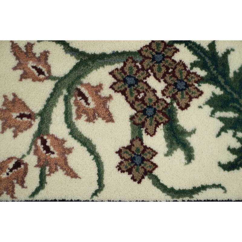 Hand Knotted Oriental 100% Wool Carpet Traditional All-Over Red Kashan Area Rug - 14' 1'' X 10' 2''