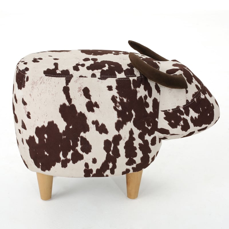 Bessie Fabric Cow Ottoman by Christopher Knight Home