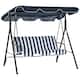 Outsunny 3-Person Porch Lawn Swing with Canopy, Outdoor Yard Glider Swing Chair with Stand