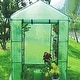 Mini Walk-in Greenhouse 2 Tier 8 Shelves With Pe Cover & Roll-up Door 