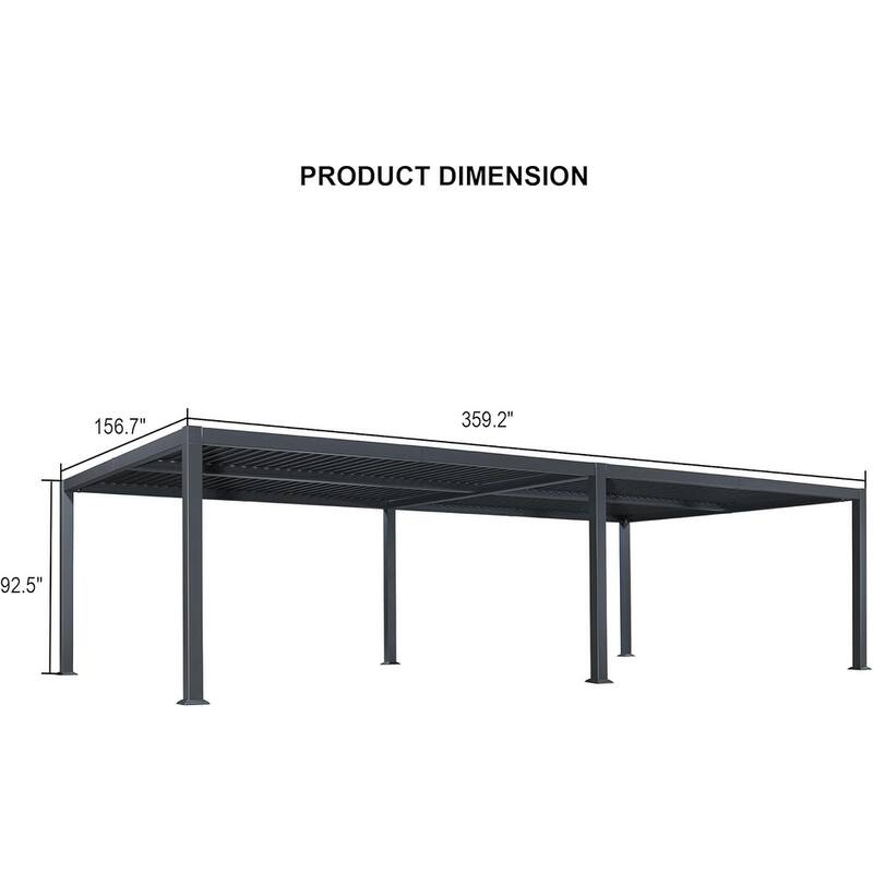 PURPLE LEAF Louvered Pergola Sun Shade Shelter with Adjustable Metal Roof for Patio Hardtop Pergola