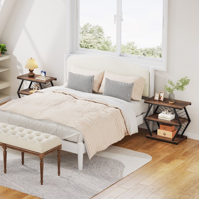 3-tier Rectangular End Side Table for Living Room