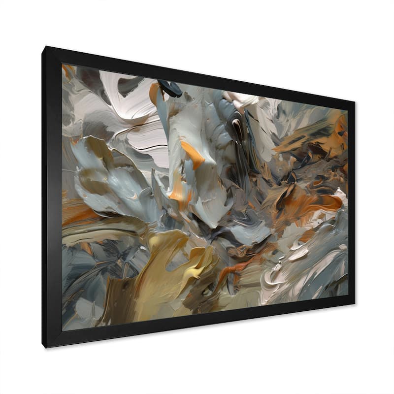 Designart "Autumn Jazz Abstract Expressionism" Abstract Painting Framed Canvas Prints