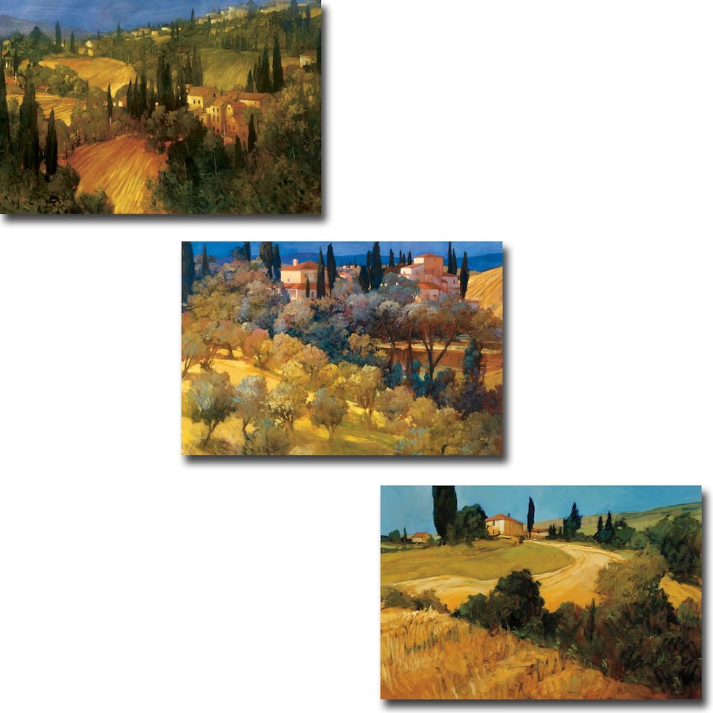 Tuscan Landscapes by Philip Craig 3-pc Gallery Wrapped Canvas Giclee Set (12 in x 18 in Each Canvas in Set)