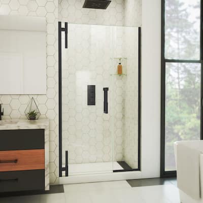 DreamLine Ascend 42 1/2-43 1/2 in. W x 72 in. H Frameless Pivot Shower Door in Satin Black