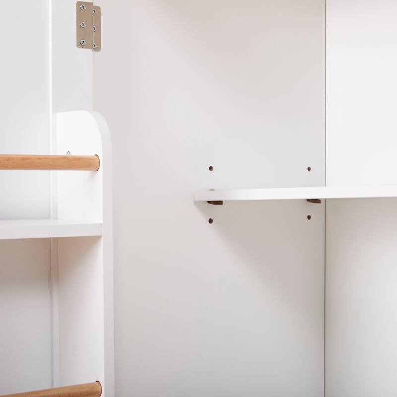 Rolling Kitchen Island with Divider and Internal Storage Rack