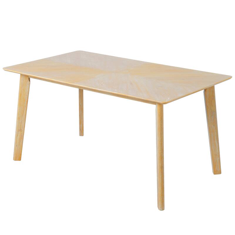 5 Piece Solid Wood Dining Table Set, Rectangular Table with 4 Chairs, Kitchen Dining Table & Chair Set for 4 Persons