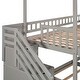 preview thumbnail 9 of 7, Twin L-Shaped Playhouse Bunk Bed with Storage Stairs, Ladder and Slide