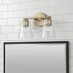 preview thumbnail 3 of 10, Baker 2-light Bath/ Vanity Fixture w/ Clear Seeded Glass