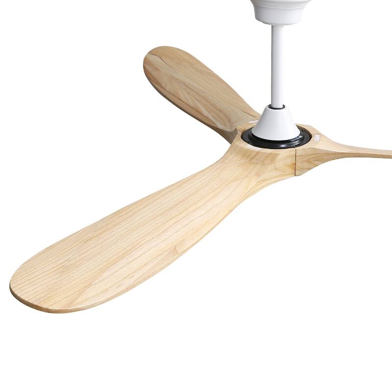 52''/60" Large Ceiling Fan without Lights, Remote Control and Reversible Motor Included, 3 Wood Blades