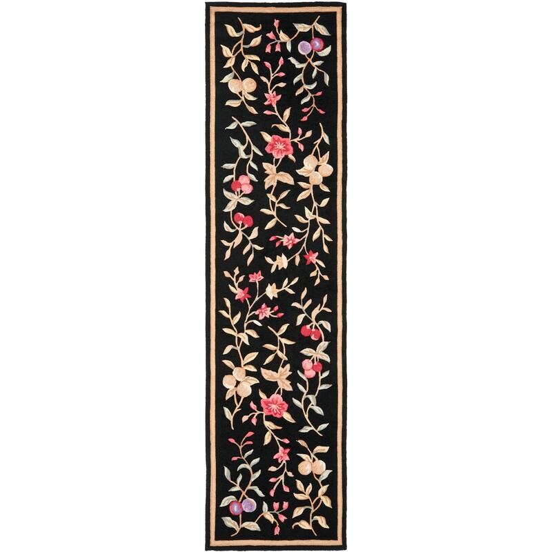 SAFAVIEH Handmade Easy Care Dedra Oriental Rug - 2'6" x 10' Runner - Black - Runner