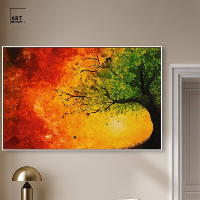 Fire and Ice Tree I Canvas by Art Remedy