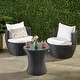 preview thumbnail 1 of 11, Kono 3-piece Wicker Chat Set by Christopher Knight Home Black/White