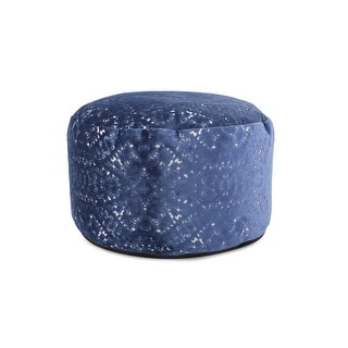 Allan Andrews Round Foot Pouf Pasini Sapphire