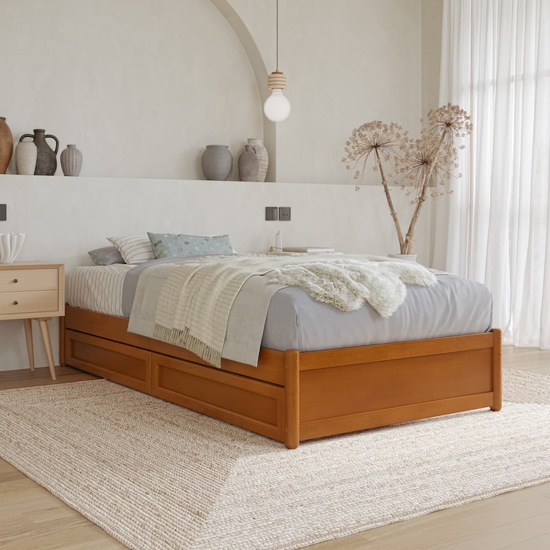 Barcelona Panel Platform Bed with Storage Drawers