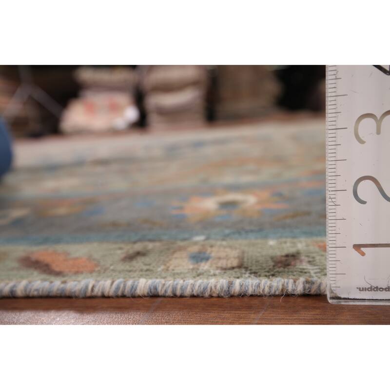 Distressed Tabriz Persian Vintage Area Rug Handmade Grey Wool Carpet - 6'8" x 9'8"
