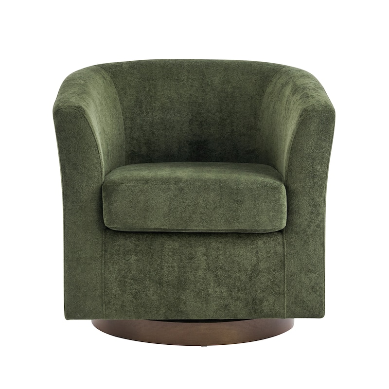 Christopher Knight Home - Halo Modern Swivel Upholstered Barrel Chair with Wooden Base