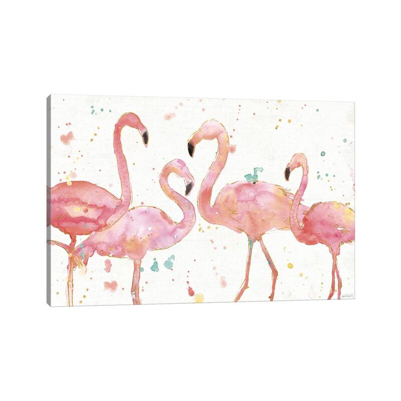 iCanvas "Flamingo Fever I" by Anne Tavoletti Canvas Print