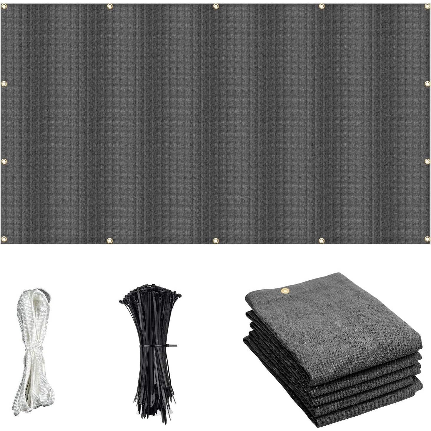 4×6 FT Outdoor Sun Shade Cloth with Grommets for Patio, Pergola, Garden, and Deck Cover, Dark Grey