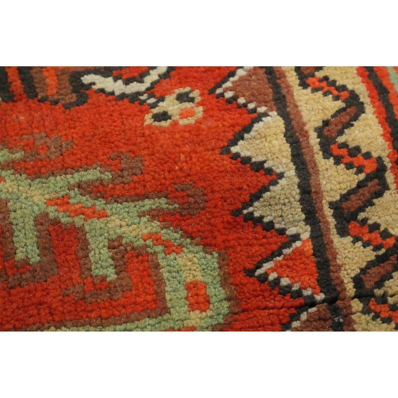 Hand Knotted Oriental 100% Wool Carpet Traditional Medallion Oranges & Rust Heriz Area Rug - 11' 3'' X 8' 4''