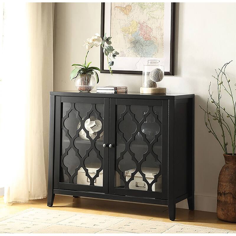 Newhalem Black Console Table with Shelf Inside