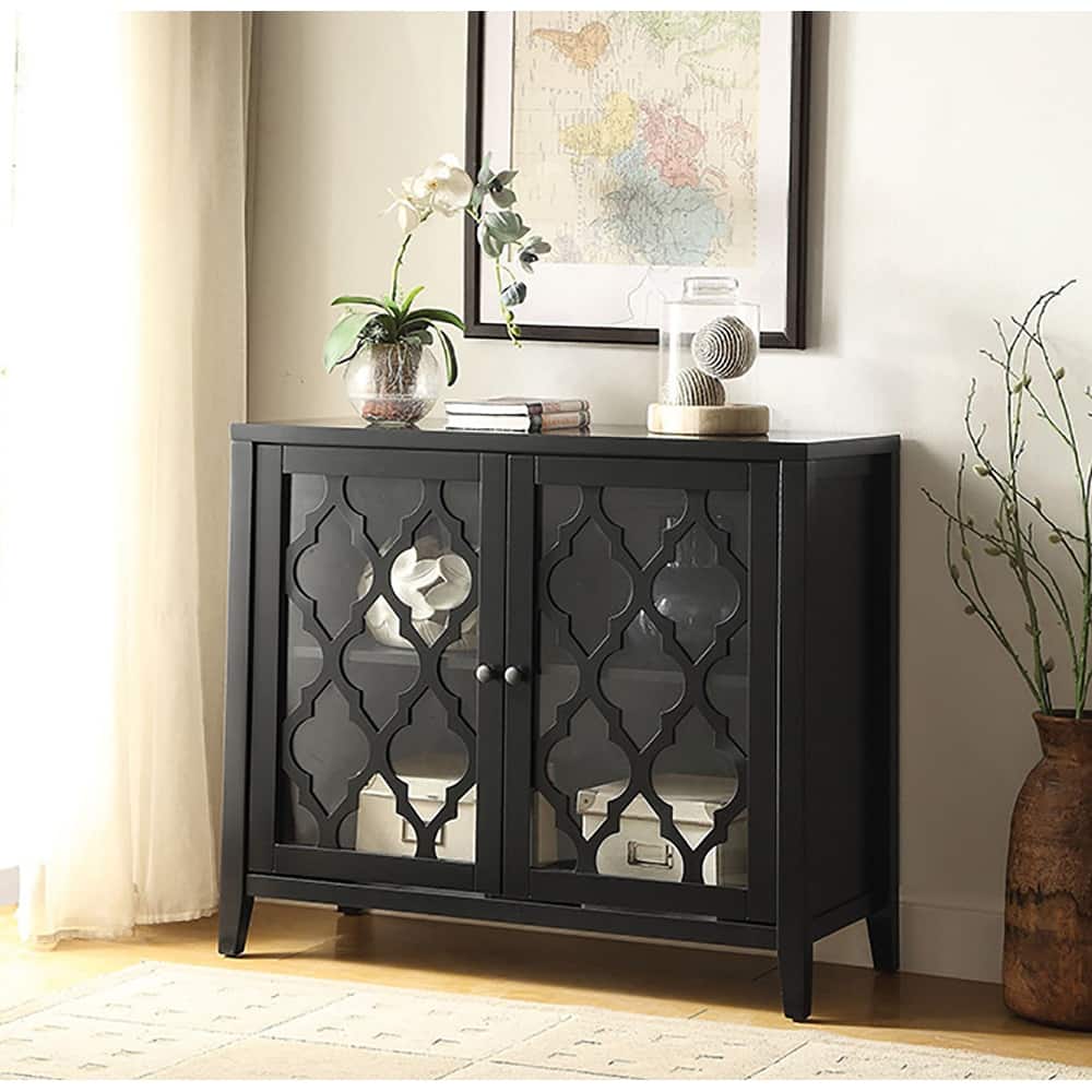 Newhalem Black Console Table with Shelf Inside