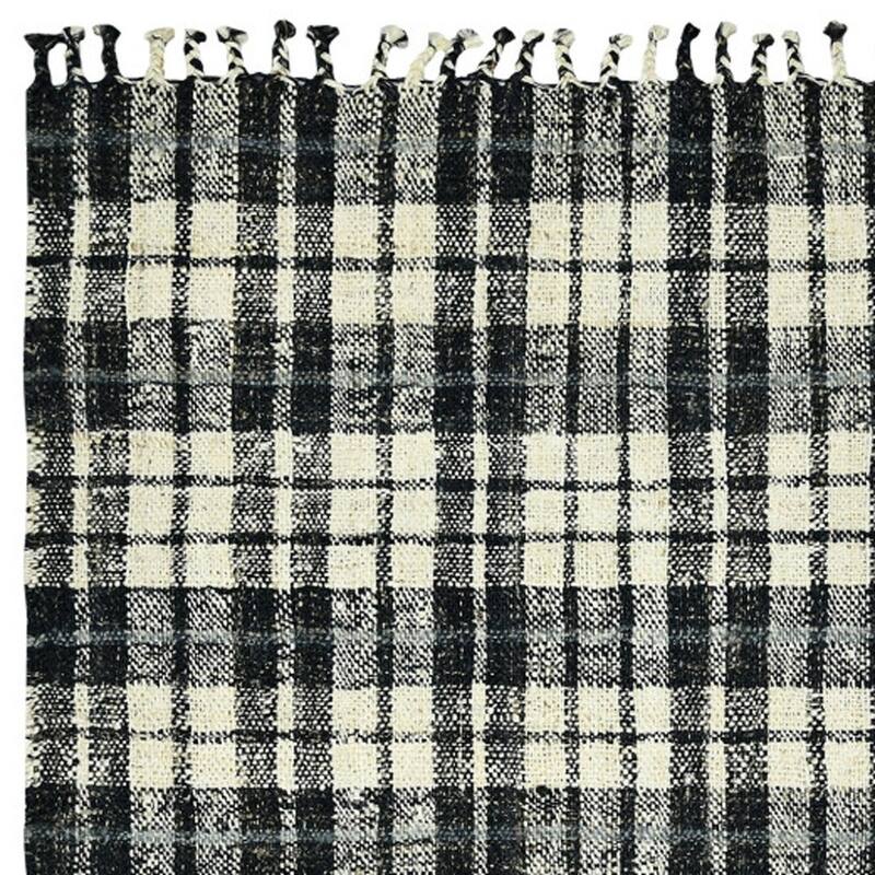HomeRoots Plaid Lodge Rectangle Area Rug