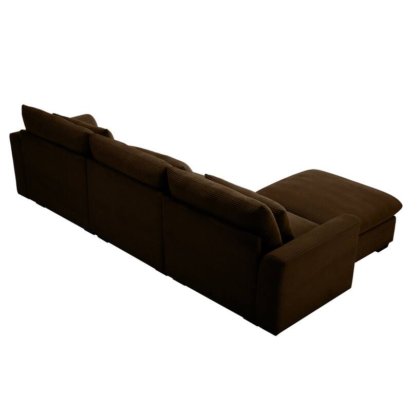 GDFStudio- Ravenscroft Corduroy Modular Sofa With Storage Ottoman