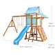preview thumbnail 19 of 25, Teamson Kids Everett Plus Swing Set Playset with Platform, Rock Wall, and Wave Slide