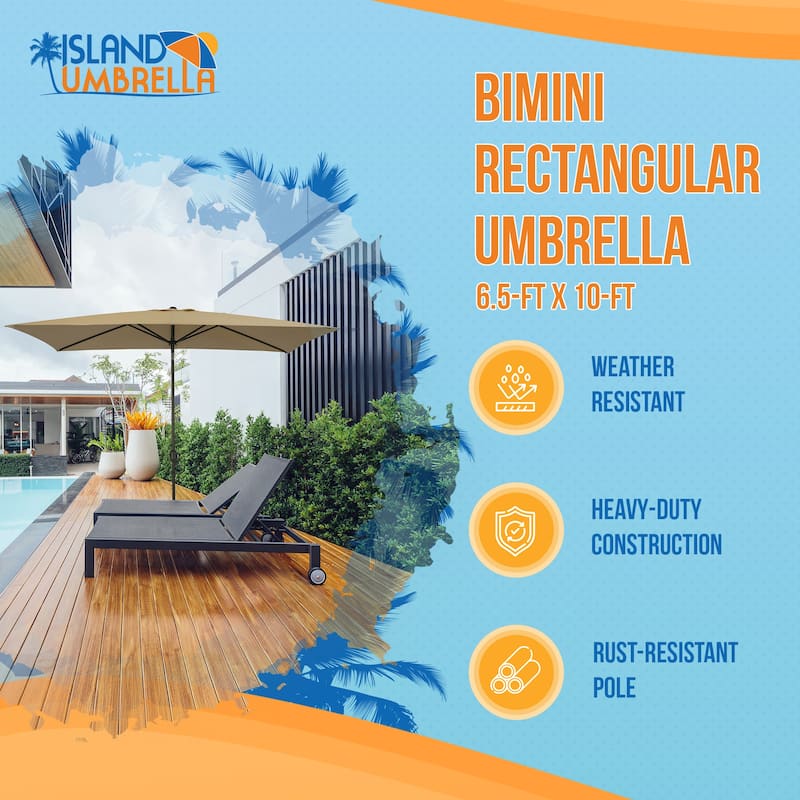 Island Umbrella Bimini Rectangular Market Umbrella Canopy