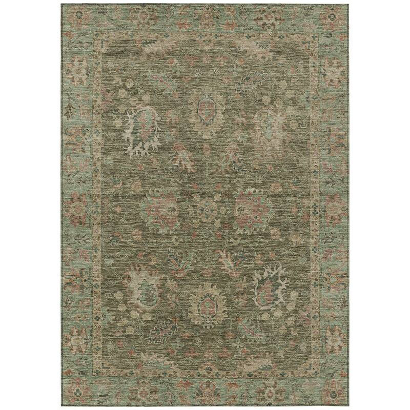 HomeRoots Floral Traditional Rectangle Outdoor Rug