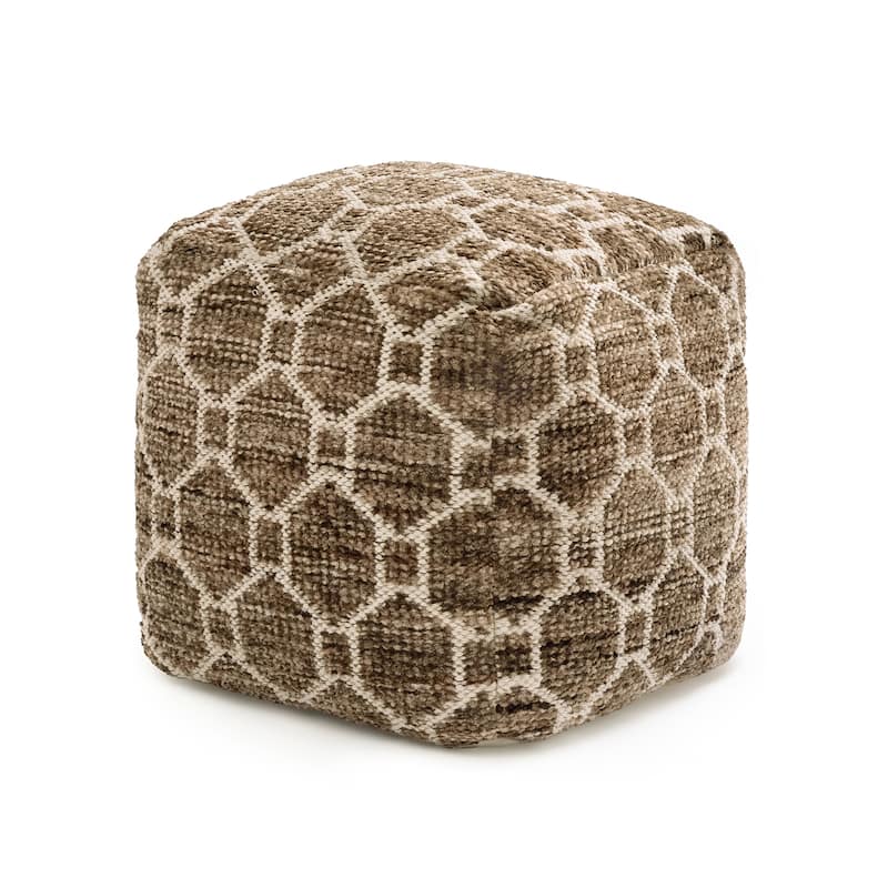 Jani 20-inch Ottoman Pouf - Handcrafted Handmade Ottoman for Seating, Footrest, Home Decor for Living Room, Bedroom