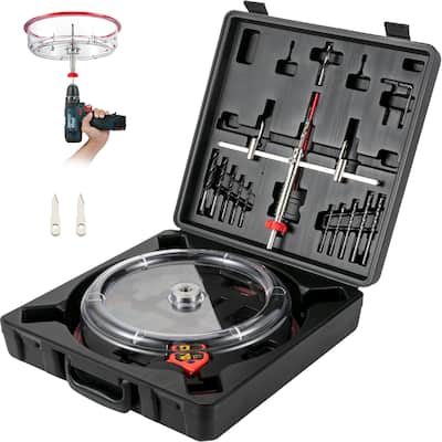 UIMOSO Adjustable Hole Saw Cutter Kit, Recessed Hole Saw with PC Dust Shield, Two Replaceable Pilot Drill Bits