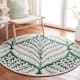 SAFAVIEH Handmade Capri Ilianka Wool Rug - 5' Round - Dark Green/Ivory